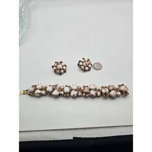 Vintage Juliana D&E 5-Link Bracelet & Earrings Set